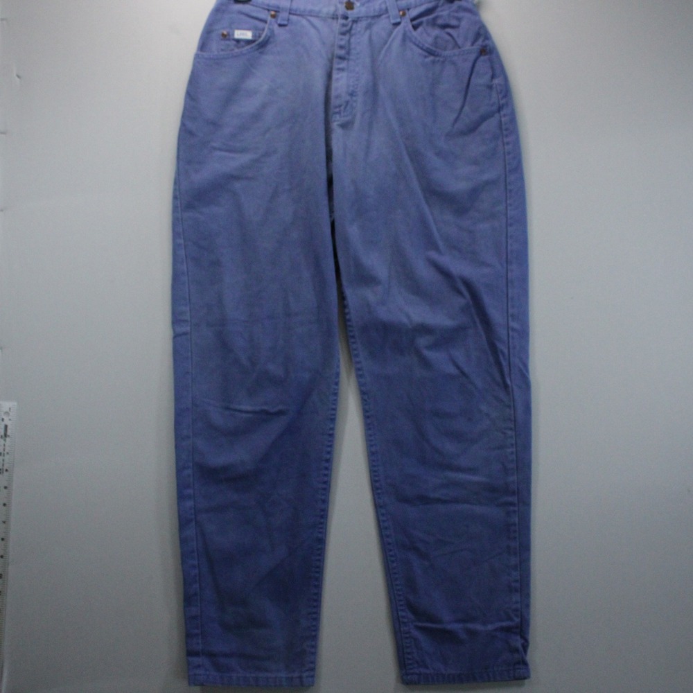 Vintage Lee Original Jeans Womens 12M Blue High Waist Tapered Leg Made in USA